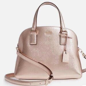 New Kate Spade New York Cameron Street Lottie Leather Satchel Purse Rose Gold